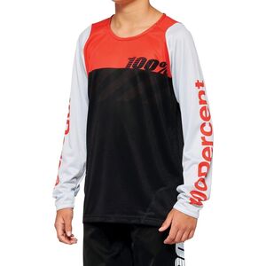 100% Koszulka juniorska 100% R-CORE Youth Jersey długi rękaw black racer red roz. L (NEW 2022)