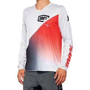 100% Koszulka męska 100% R-CORE X Jersey długi rękaw grey racer red roz. S (NEW 2022)