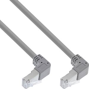InLine InLine® Patch cable two side down angled, S/FTP (PiMf), Cat.6, 250MHz, PVC, copper, grey, 1.1m