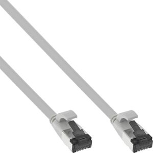 InLine InLine® Flat patch cable, U/FTP, Cat.8.1, TPE halogen free, grey, 0,3m