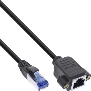 InLine InLine® Patch cable built-in extension, S/FTP (PiMf), Cat.6A, halogen-free, copper, black, 7.5m