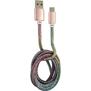 Kabel USB LC-Power USB-A - USB-C 1 m Wielokolorowy (31333C)