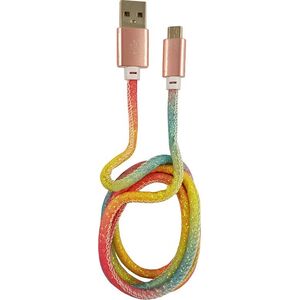 Kabel USB LC-Power USB-A - microUSB 1 m Wielokolorowy (31332C)