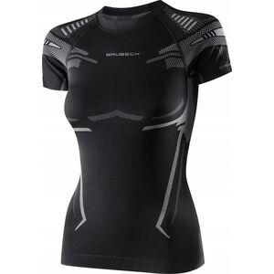 Brubeck SS13690 Koszulka damska DRY z krótkim rękawem czarny/grafitowy M