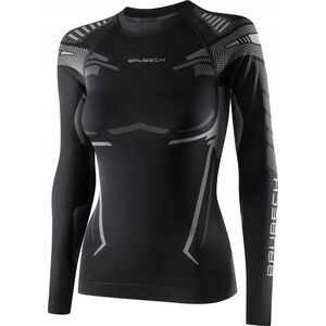 Brubeck LS15690 Bluza damska DRY czarny/grafitowy XL