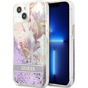 Guess Guess GUHCP13SLFLSU iPhone 13 mini 5,4" fioletowy/purple hardcase Flower Liquid Glitter