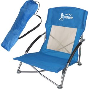 Royokamp  Fotel turystyczno plażowy z podłokietnikami 55x58x64 składany niebieski