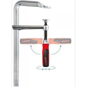 Bessey Ścisk śrubowy, stalowy z rękojeścią 2-kompon. 400x120mm rękoj.składana Bessey