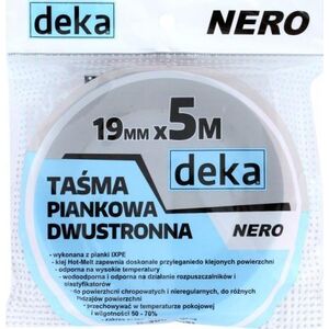 Deka TAŚMA DWUSTRONNA PIANKOWA NERO CZARNA 19MM*5M
