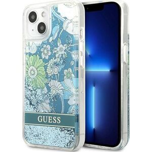 Guess Guess GUHCP13SLFLSN iPhone 13 mini 5,4" zielony/green hardcase Flower Liquid Glitter