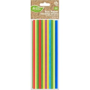 GoDan Słomki papierowe tęczowy MIX 197x6mm 24szt