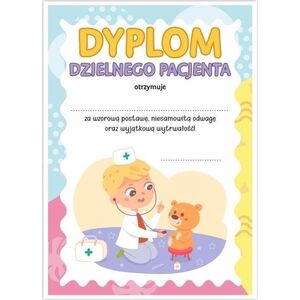 LearnHow Dyplom A5 dzielnego pacjenta - Mały lekarz 10szt