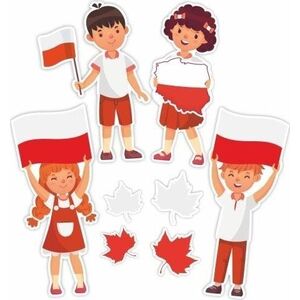 LearnHow Dekoracje okienne dwustr. - Patriotyczne.. 01 8szt