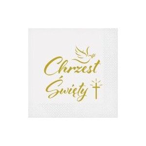 GoDan Serwetki Chrzest Św. gołąb i krzyż 33x33cm 20szt.