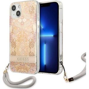 Guess Guess GUHCP13SHFLSD iPhone 13 mini 5,4" złoty/gold hardcase Flower Strap