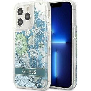 Guess Guess GUHCP13XLFLSN iPhone 13 Pro Max 6,7" zielony/green hardcase Flower Liquid Glitter