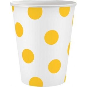 GoDan Kubeczki papierowy Groszki żółte 250ml 6szt.