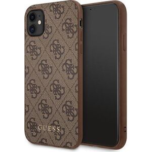 Guess Guess GUHCN61G4GFBR iPhone 11 6,1" brązowy/brown hard case 4G Metal Gold Logo