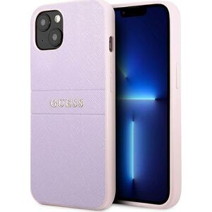 Guess Guess GUHCP13SPSASBPU iPhone 13 mini 5,4" fioletowy/purple Saffiano Hot Stamp & Metal Logo