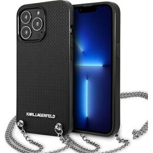 Karl Lagerfeld Karl Lagerfeld KLHCP13LPMK iPhone 13 Pro / 13 6,1" hardcase czarny/black Leather Textured and Chain