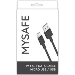 Kabel USB Mysafe USB-A - microUSB 1 m Czarny (5904208506034)