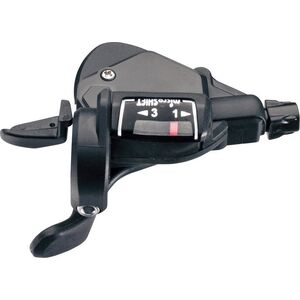 Microshift Manetka MICROSHIFT, Lewa, 3.rzędowa, Kompatybilna z Shimano, Thumb Tap, Optyczny Wskaźnik Przełożeń (NEW)