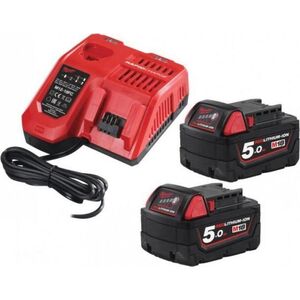 Milwaukee ZESTAW AKUMULATORÓW M18 2*5.0AH + ŁADOWARKA M18 NRG-502