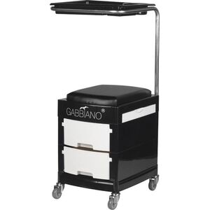 Activeshop POMOCNIK - TABORET DO PEDICURE 16 PLUS CZARNY/BIAŁY