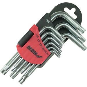 Dedra Klucze torx krótkie T10-T50 zestaw 9szt, CRV