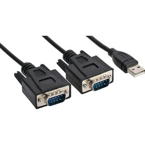 InLine InLine® USB 2.0 to 2x Serial Adapter Cable USB Type A to 2x 9 Pin Sub-D male 1.5m
