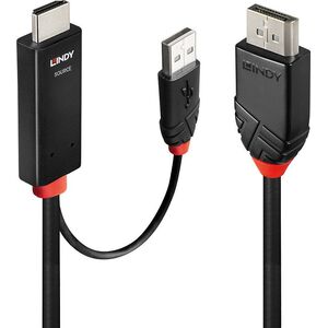 Kabel Lindy DisplayPort - HDMI + USB-A 3m czarny (41500)