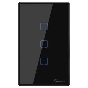 Sonoff T3US3C - 3-gang Wi-Fi Smart Wall Switch US - Black