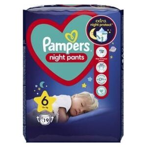 Pampers Pieluchomajtki Night Pants 6, 15+ kg, 19 szt.