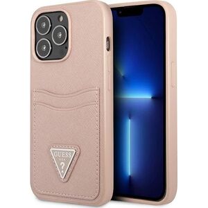 Guess Guess GUHCP13LPSATPP iPhone 13 Pro / 13 6,1" różowy/pink hardcase SaffianoTriangle Logo Cardslot