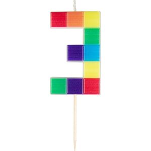 Adikbal Świeczka cyferka klocki nr 3, 7 cm one size