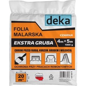 Folia malarska Deka FOLIA MALARSKA EXTRA GRUBA CZARNA 4*5M 1000G