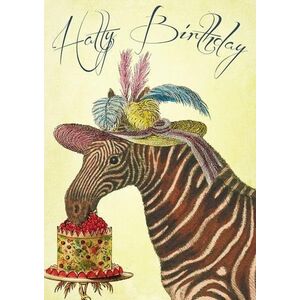 Madame Treacle Karnet B6 z kopertą Urodziny Zebra w kapeluszu