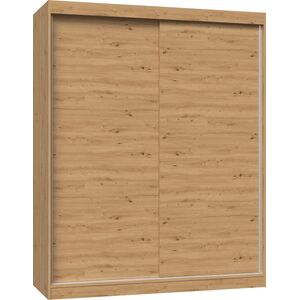 Topeshop SZAFA PRZESUWNA IGA 160 CM DRZWI PRZESUWNE PÓŁKI DĄB ARTISAN