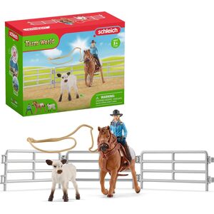 Figurka Schleich Schleich Farm World Team Roping with Cowgirl, play figure