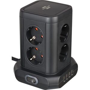 Listwa zasilająca Brennenstuhl Socket Tower 8 gniazd 2 m czarna (1153560000)