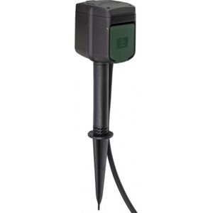 Brennenstuhl Brennenstuhl Connect WiFi garden socket 2-way, with ground spike and mounting plate, socket strip (black/green, 10 meters, timer, voice control)