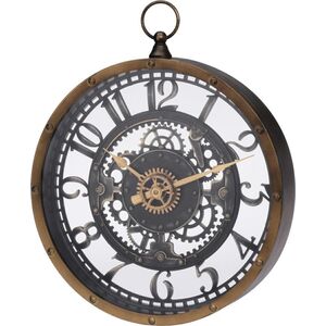 H&S Decoration Zegar na ścianę INDUSTRIALNY przeszklone wnętrze