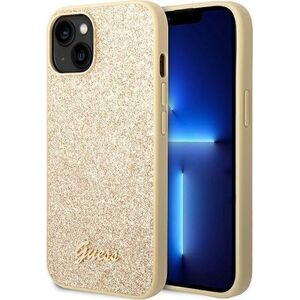 Guess Guess Glitter Flakes Metal Logo Case - Etui iPhone 14 (złoty)
