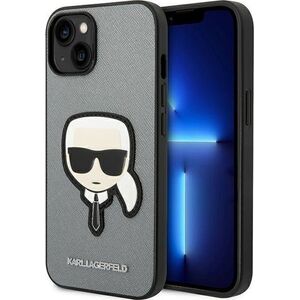 Karl Lagerfeld Karl Lagerfeld Saffiano Karl Head Patch Case - Etui iPhone 14 Plus (srebrny)