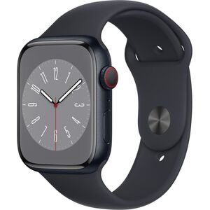 Smartwatch Apple Watch 8 GPS + Cellular 45mm Midnight Alu Sport Czarny  (MNK43FD/A)