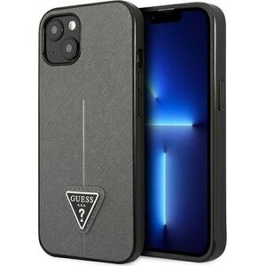 Guess Etui Guess do iPhone 14 6,1" srebrny/silver hardcase SaffianoTriangle Logo