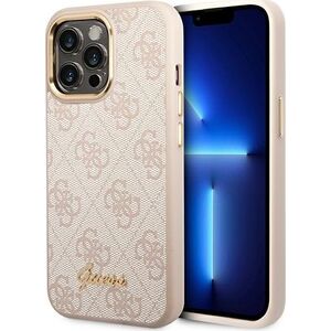 Guess Etui Guess do iPhone 14 Pro 6,1" różowy/pink hard case 4G Vintage Gold Logo