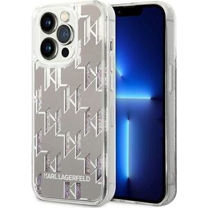 Karl Lagerfeld Etui Karl Lagerfeld do iPhone 14 Pro 6,1" hardcase srebrny/silver Liquid Glitter Monogram