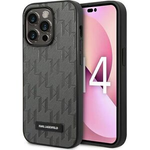 Karl Lagerfeld Etui Karl Lagerfeld do iPhone 14 Pro 6,1" hardcase szary/grey Saffiano Mono Metal Logo