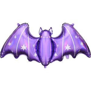 PartyDeco Balon foliowy nietoperz fioletowy Halloween na hel